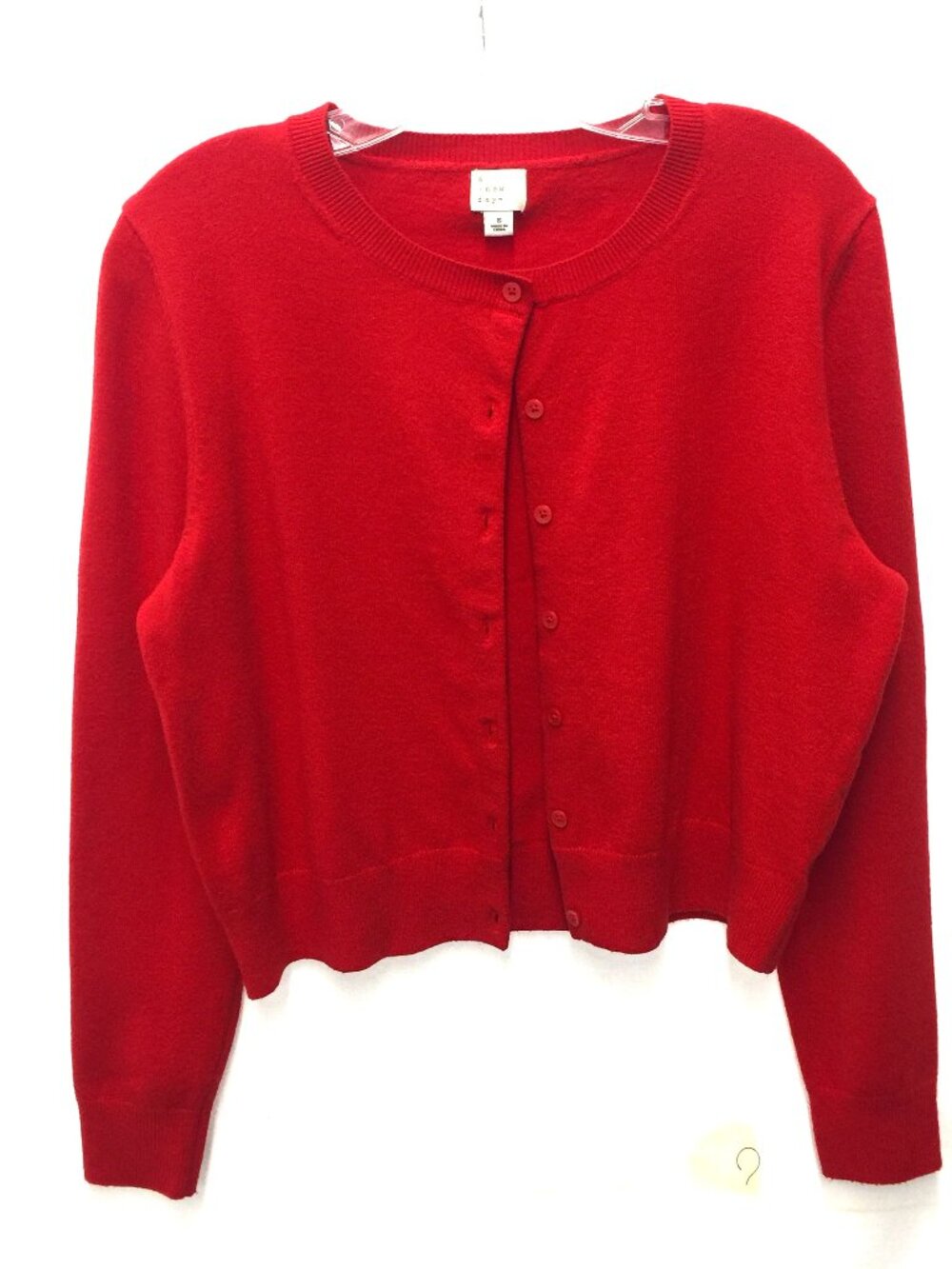 A NEW DAY red button front cardigan sweater, size small